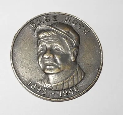 RARE 1948 Baseball Babe Ruth Yankees Memorial Commemorative Token Pin Medal Coin • $74.96