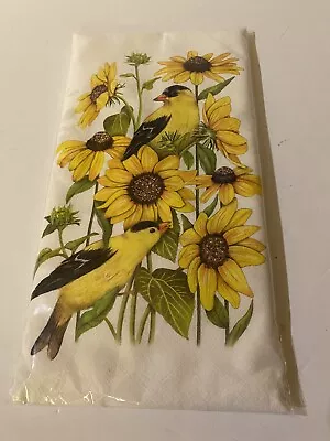 Mary Lake-Thompson Sunflower Goldfinch Flour Sack Kitchen Towel 30x30 NEW • $14.99