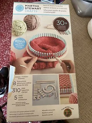 Martha Stewart Crafts Knit And Weave Loom Kit Lion Brand Yarn 30 Configurations • $40