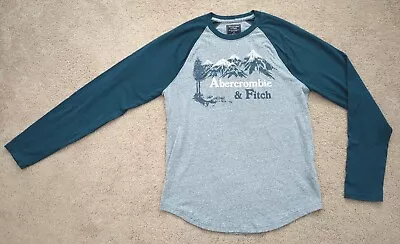 Abercrombie & Fitch Medium Long Sleeve Raglan Outdoors Mountains Trees Shirt • $19.99