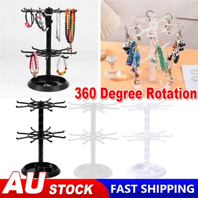 Jewelry Rotating Display Holder Organizer Necklace Keychain Stand Rack Hook • $13.99
