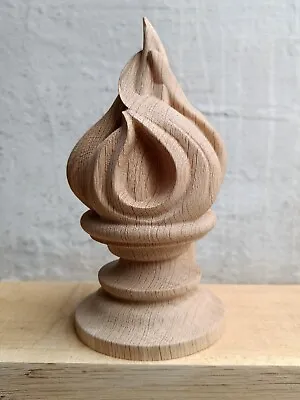 Fire Flame Wooden Finial Oak Or Beech Stair Newel Post Cap • $36