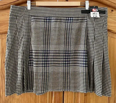 Peacocks Beige Check Mini Skirt / Short Kilt Autumn Winter BNWT Size 20 • $5.04