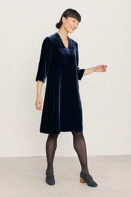 £28.75 • Buy Seasalt Women's Dress - Navy Hollyhock Velvet Dress - Regular - Maritime