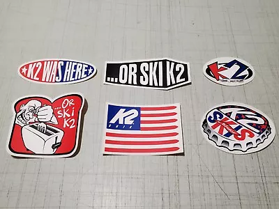 Lot Of 6 K2 Skiing Snowboarding Stickers Decals NEW Vintage • $24.95