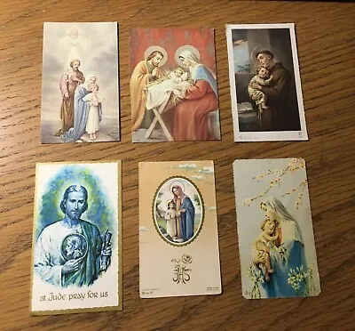 $5 • Buy Mixed Lot Of 6 Vintage Catholic Holy Cards - St Jude - St Anthony - Nativity 