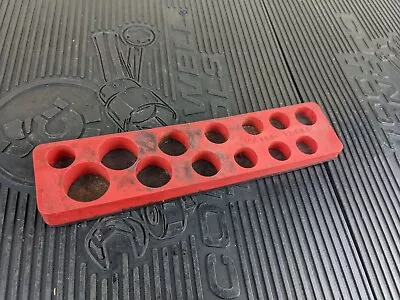 #au111 MATCO TOOLS 13 SOCKET RED HOLDER MAGNETIC TRAY ORGANIZER 3/8  Drive • $26.95