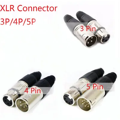 Canon Plug Socket Male/Female Microphone Audio XLR Connector 3P/4P/5P Contact-qe • $7.69