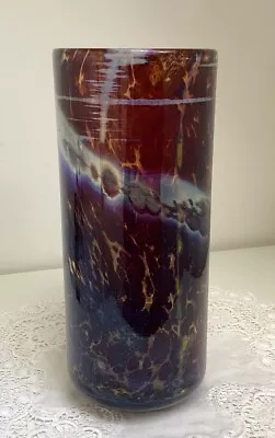 Mdina  Early Vintage Tall  Tortoiseshell Art Glass Vase - Signed & In Exc Cond • £29.99