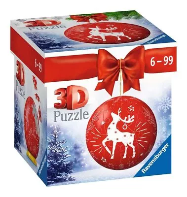 Ravensburger Red Reindeer Festive Christmas Tree Bauble Decoration 3D Jigsaw Puz • $24.85