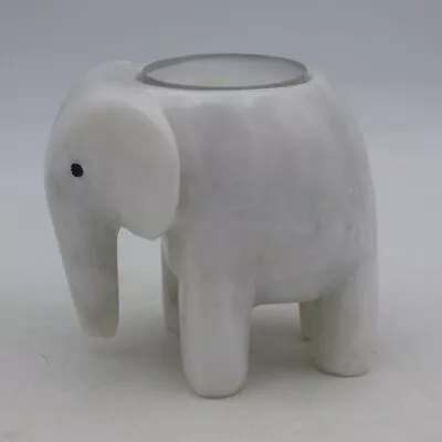 Elephant Tea Light Candle Holder Onyx Marble Ornament  7.8 X 7 Cm Gift Idea • £12.95