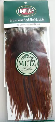 NEW! METZ #2 PREMIUM SADDLE HACKLE - NATURAL BROWN By UMPQUA • $19.99