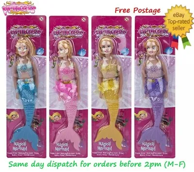 Set Of 4 Magical Mermaid Dolls With Accessories Stocking Filler Princess • £9.99