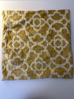 Z GALLERIE Yellow Velvet Appliqued Pillow Cover 24  • $25