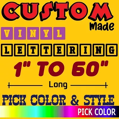 $0.99 • Buy Custom Made Text  Lettering Name VINYL DECAL Sticker Car Truck Bus Laptop Phone