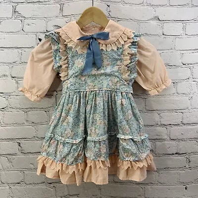 Handmade Toddler Dress Girls Blue Pink Cottage Core Flaw • $16.99