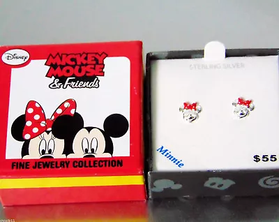 NEW Disney Sterling Silver Mickey's MINNIE MOUSE PIERCED EARRINGS Childrens Stud • $40