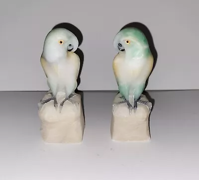 Vintage Bookends Italian Marble Parakeet Birds Alabaster Pair ITALY • $109.37