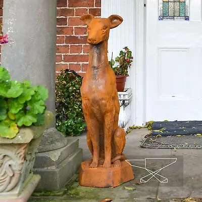 £250 • Buy Rustic Cast Iron  Sitting Greyhound  Sculpture - 93cm