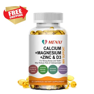 MENXI Zinc Calcium Magnesium & Vitamin D3 Complex Supplement 60pc Immune Support • $10.49