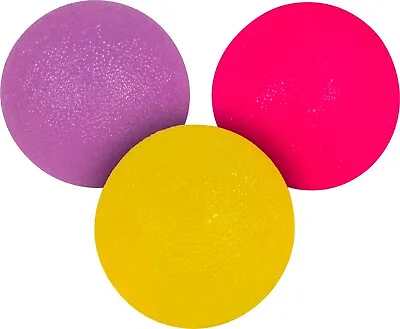 Stress Relief Balls Round Pack Of 3 Hand Exercise Strengthen Hand/Wrist Progress • £7.99