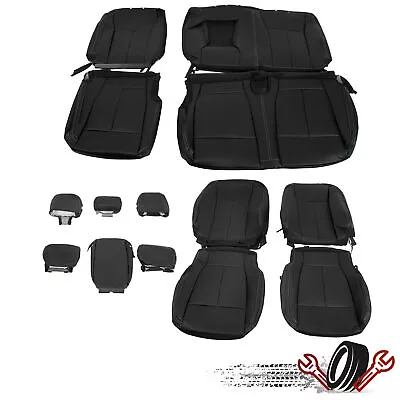 Black Front & Rear For 2015-2022 Ford F150 Seat Covers Super Crew Cab Full Set • $152.99