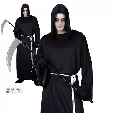 Adult THE GRIM REAPER Halloween Zombie Robe Fancy Dress Costume Mens HM5516 • £15.95