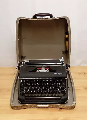 Vintage 1950s Olympia SM3 Portable Typewriter In Wooden Case - West Germany • £149.99