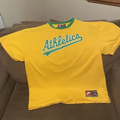 Oakland Athletics Nike Cooperstown Collection Size XL Gold Shirt • $25