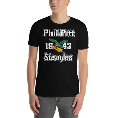 Vintage NFL Phil-Pitt Steagles (Steelers Eagles) Black Dark Gray T Shirt NEW! • $27