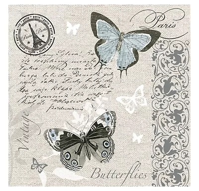£3.49 • Buy Napkins For Decoupage Paper Vintage Paris Serviettes Lunch 33cm 3PLY 20 Pack