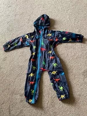 Hi Gear Little Boys Dinosuar Print All In One Rain/ Puddle Suit 12-18 Months Vgc • £2.60