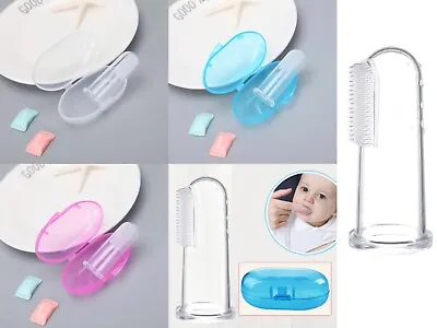 Baby Finger Toothbrush Silicone Teething Gum Cleaner Massager Soother UKSupplier • £3.19