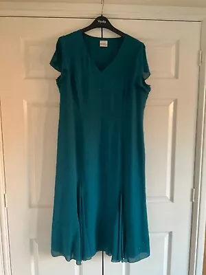 Eastex Turquoise Sequined Evening Dress Size 16 Fully Lined Immaculate Condition • £18