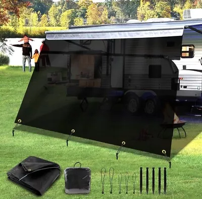 RV Awning Shade Screen With Zipper 600D Sunscreen Complete Kit For Camper Awning • $99