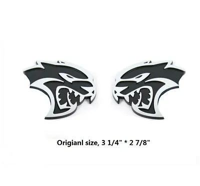 2x OEM Chrome HELLCAT Right Left Emblems Badge 3D Logo For Hellcat Emblm E • $30.17