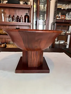 Gently Used Michael Graves Design Acacia Wood Bowl Large Pedestal Fruit Bowl • $60