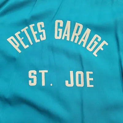 Vintage 1960s King Louie Bowling Shirt Chain Stitched Pete's Garage St. Joe Ia • $95