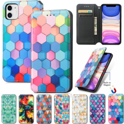 $14.89 • Buy For IPhone  14 13 12 11 Pro Max 8 Magnetic Leather Wallet Stand Flip Case Cover