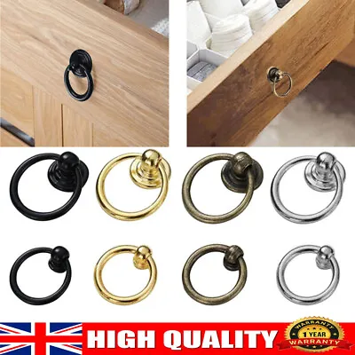 Pull Handle Draw Ring Knob For Door Cabinet Drawer Cupboard Wardrobe + Screws • £8.29