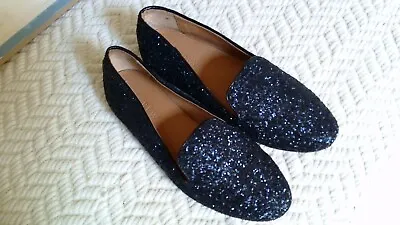 J. CREW Darby Blue Glitter Loafers Women's Size 6 - NICE • $13.99
