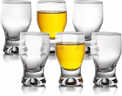 Shot Glass Set Of 6 – Elegant Clear Shot Glasses 2 Oz – Classic Whisky Vodka Teq • $22.85