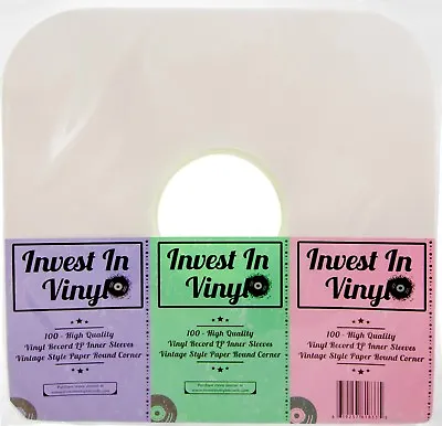 100 LP Vinyl Record Inner Sleeves Heavy Stock Ivory White Paper 12  33 RPM  • $24.99