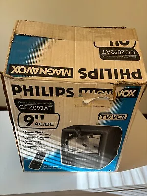 Phillips Magnavox 9” CCZ092AT02 Retro TV 1999 CRT VCR VHS Combo W/ Remote Tested • $141.74