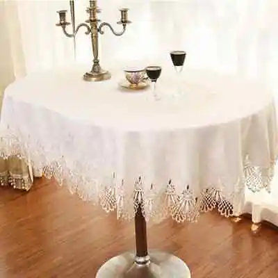 Big Size Luxury European-style Oval Table Cloth Lace Round Table Cloth  • $40.99