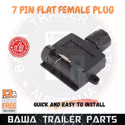 1 X 7 Pin Flat Trailer Plug Female Adaptor Trailer Caravan Light Plug Rectangle • $17.95