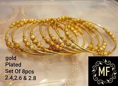 Indian Pakistani 22ct Gold Plated Bangles Size 2.4 • £16