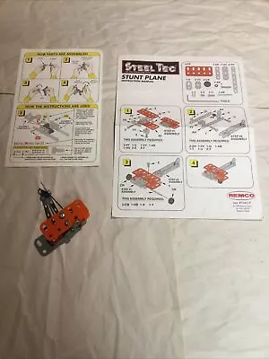 Steel Tec Stunt Plane Set Metal Construction Instruction Manual • $8