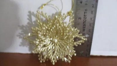 3-D Gold Glitter SNOWFLAKE Christmas ORNAMENT • $5.75