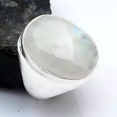 Rainbow Moonstone Gemstone Wedding Man'S Ring Jewelry US Size-8.25 AR 21094 • $3.99